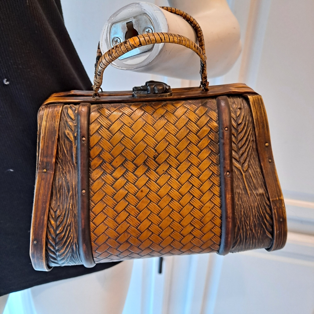 Elegant Brown Woven Mini Bag